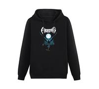 THE KING OF TOMATO Amorphis Black Winter Day Hoody Unisex Ptinted Hoodies Long Sleeve Men's Hooded with Pocket Black S
