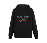THE KING OF TOMATO Earth Wind Fire Hoody Unisex Ptinted Hoodies Long Sleeve Men's Hooded with Pocket Black S