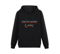 THE KING OF TOMATO Earth Wind & Fire Hoody Unisex Ptinted Hoodies Long Sleeve Men's Hooded with Pocket Black XXL