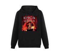 THE KING OF TOMATO Epica We Will Take You with Us Owl Hoody Unisex Ptinted Hoodies Long Sleeve Men's Hooded with Pocket Black XL