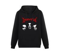THE KING OF TOMATO Immortal Band Norway Metal Rock Band Hoody Unisex Ptinted Hoodies Long Sleeve Men's Hooded with Pocket Black S