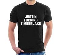 THE KING OF TOMATO Justin Fucking Timberlake Men's T-Shirt O-Neck Unisex Short Sleeve T-Shirt Black L