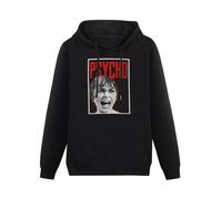 THE KING OF TOMATO Psycho Alfred Hitchcock Psycho Hoody Unisex Ptinted Hoodies Long Sleeve Men's Hooded with Pocket Black S