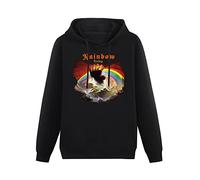THE KING OF TOMATO Rainbow Rising Rock Music Hoody Unisex Ptinted Hoodies Long Sleeve Men's Hooded with Pocket Black XL