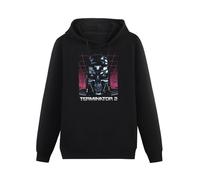 THE KING OF TOMATO Terminator Movie Hip Hop Hoody Unisex Ptinted Hoodies Long Sleeve Men's Hooded with Pocket Black S