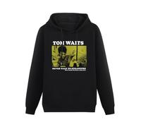 THE KING OF TOMATO Tom Waits Never Talk to Strangers Hoody Unisex Ptinted Hoodies Long Sleeve Men's Hooded with Pocket Black L