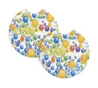 The Kingdom of Bubbles Lot de 2 dessous de verre de voiture, absorbants et durables en caoutchouc chloré, ajustement universel pour la plupart des véhicules
