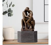 The Kiss by Rodin - Figurine en bronze fabriquée à la main | Sculpture emblématique des amoureux d'Auguste Rodin | Décoration d'art romantique pour la maison, le bureau et les collectionneurs | Cadeau