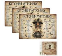 The Kitchen Witch's Guide Sign 2026 New Kitchen Witchery Metal Decor, Witches and Herbal Guide Recipes Wall Decor of Rituals & Magic, Witchcraft Gift for Women Daily Spiritual Practical