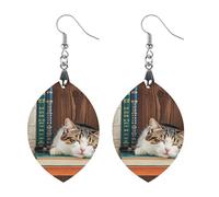 The Kitten Sleeps Boucles d'oreilles en bois pour femme, bijoux vintage élégants en bois, boucles d'oreilles légères pour mariage, fête, cadeau de bijoux quotidiens, Circular, Bois, Bois.