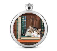 The Kitten Sleeps Flasques à whisky en acier inoxydable étanche pour alcool, camping, voyage, cadeaux de 140 ml