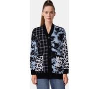 The Kooples Cardigan Patchwork Jacquard Blue Melange/black Taille: 40 | Cardigans Outlet | Femme | Bleu