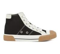 The Kooples High-top Canvas Sneakers With Leather Inserts Black Taille: 36 | Baskets Outlet | Unisex | Le Noir