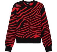 The Kooples Jacquard Round Neck Black - Red Taille: 36 | Pulls en Maille Outlet | Femme | Le Noir