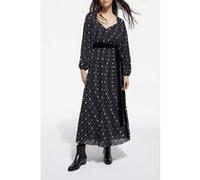 The Kooples Long Pleated Dress With Polka Dots Black-ecru Taille: 36 | Robes midi Outlet | Femme | Blanche