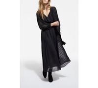The Kooples Long Pleated Velvet Dress With Belt Black Taille: 36 | Robes Outlet | Femme | Le Noir