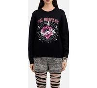 The Kooples Pull Col Rond Jacquard Sacred Heart Black White Taille: 34 | Pulls Outlet | Femme | Le Noir