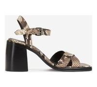 The Kooples Python Embossed Leather Heel Sandals Beige-brown Taille: 38 | Mules Outlet | Femme | Marron