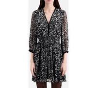 The Kooples Short Dress With 3/4 Sleeves Black White Taille: 36 | Robes Mini Outlet | Femme | Le Noir