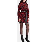 The Kooples Short Dress With Buttoned Pleated High Neck Black-red Taille: 40 | Robes Mini Outlet | Femme | Blanche