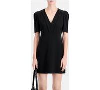 The Kooples Short Dress With Leather Piping Black Taille: 38 | Robes Mini Outlet | Femme | Le Noir