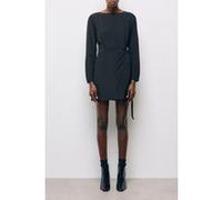 The Kooples Short Dress With Long Sleeves And Lace Skirt Black Taille: 36 | Robes Mini Outlet | Femme | Le Noir