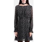 The Kooples Short Dress With Long Sleeves Black-ecru Taille: 36 | Robes Mini Outlet | Femme | Blanche