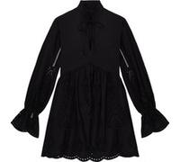 The Kooples Short Dress With Placed English Embroidery Black Taille: 36 | Robes Mini Outlet | Femme | Le Noir