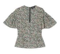 The Kooples Short Sleeved Top With Field Flowers Cutouts Green Taille: 36 | Chemisiers Outlet | Femme | Vert