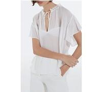The Kooples Short Sleeved Vaporous Crop Top Off White Taille: 38 | Chemisiers Outlet | Femme | Blanche