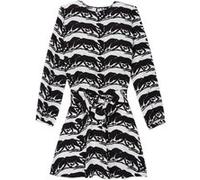 The Kooples Short Tied Dress With Long Sleeves Black / White Taille: 36 | Robes Mini Outlet | Femme | Le Noir