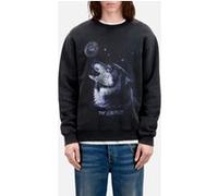 The Kooples Sweat Wash With Wolf Print Black Washed Taille: S | Pulls Outlet | Homme | Le Noir