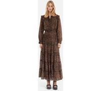 The Kooples The Kooples Black Leopard Print Long Dress Black 8