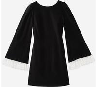The Kooples The Kooples Black Short Long Sleeve Velvet 100% Cotton Dress With Lace Black EU 40 (UK 12)