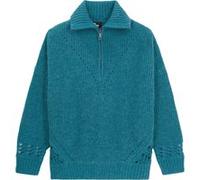 The Kooples Turtleneck Sweater In Pearl And Pointelle Rib Blue Petrol Taille: 34 | Pulls en Maille Outlet | Femme | Blanche