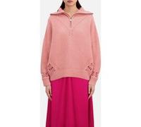 The Kooples Turtleneck Sweater In Pearl And Pointelle Rib Old Pink Taille: 38 | Pulls en Maille Outlet | Femme | Blanche