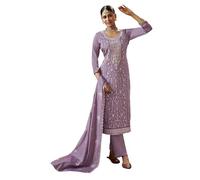 The kurti bazaar Salwar Kameez Robe de mariage cousue spéciale indienne Diwali Festivel Designer Tenues, violet, 48