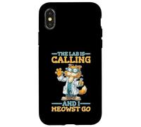 The Lab is Calling and I Meowst Go Nerd de Chat Scientifique Coque pour iPhone X/XS
