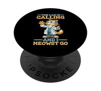 The Lab is Calling and I Meowst Go Nerd de Chat Scientifique PopSockets PopGrip Adhésif