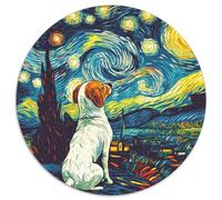 The Labrador et Labrador Puzzle Rond 1000 Pièces Les animauxs Haustiers Cute Enfants Voyage Célébrités Réduction du Stress 1000pcs (67.5x67.5cm)
