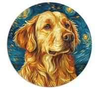 The Labrador et Labrador Puzzle Rond 1000 Pièces pour Les animauxs Haustiers Cute Qualité Premium Pièces Durables Relaxation Activité Kunstistique DécoRatteion Murale 1000pcs (67.5x67.5cm)