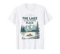 The Lake is My Happy Place Canoë Nature Design T-Shirt