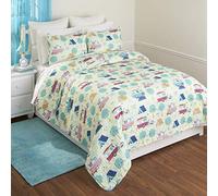 The Lakeside Collection Retro Glamping Lifestyle Parure de lit Double avec 1 taie d'oreiller
