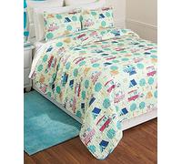 The Lakeside Collection Retro Glamping Lifestyle Parure de lit Double avec 2 taies d'oreiller