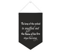 The Lamp of The Wicked Is Snuffed Out ; The Flame of His Fire Stops Burning Canvas Banner 25,4 x 38,1 cm Décoration murale décorative pour chambre à coucher, chambre d'enfant, décoration d'intérieur