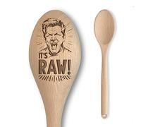 The Laser Factory Cuillère en bois gravée inspirée de Gordon Ramsey - « It's Raw ! » - Idée de cadeau amusante pour les cuisiniers à domicile - Cadeau de cuisine abordable et amusant pour hommes/femme
