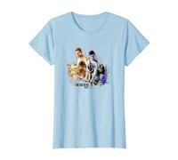 The Last of Us Part II Iconic Abby Ellie Watercolor Floral T-Shirt, Femme, Bleu Céleste, 3XL