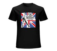 The Last Resort Skinhead Oi Punk T-Shirt Mens Unisex Black Tees M