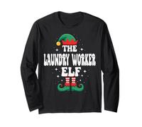 The Laundry Worker Elf Funny Christmas Matching Family Manche Longue