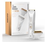 The Lawn Mower® 5.0 ULTRA de MANSCAPED® : Tondeuse Corps & Zone intime SkinSafe® pour Homme - Deux têtes de rasage, Tonte & Rasage de près, Étanche, Recharge USB, Étui de protection, Blanc